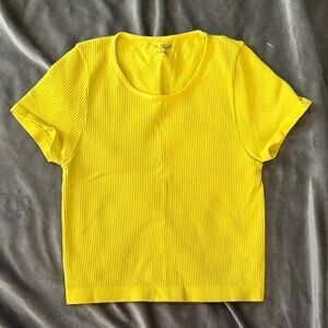 Urban Outfitters Bright Yellow Ribbed Tee